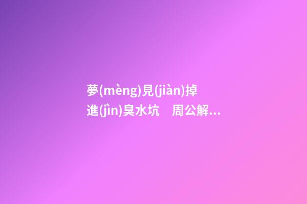 夢(mèng)見(jiàn)掉進(jìn)臭水坑　周公解夢(mèng)之夢(mèng)到掉進(jìn)臭水坑